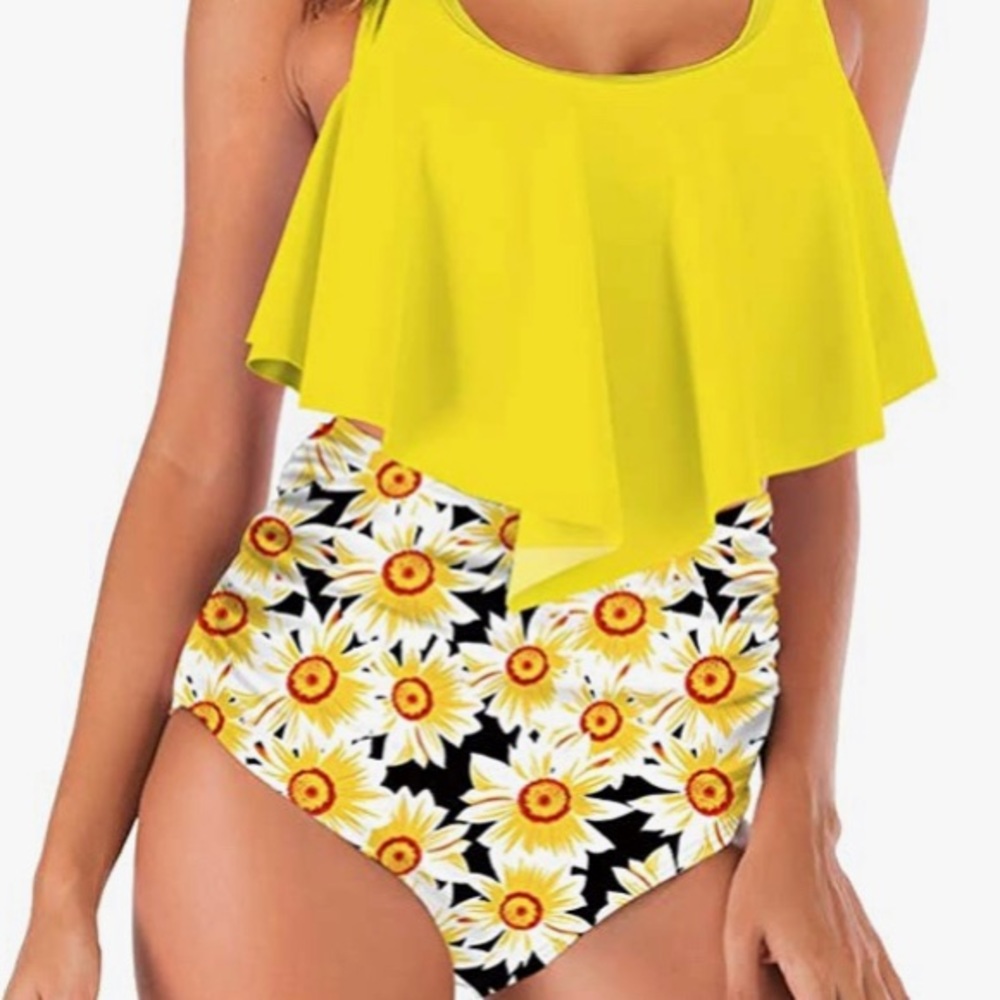 Ruffled Top & High Waisted Bottom Bikini